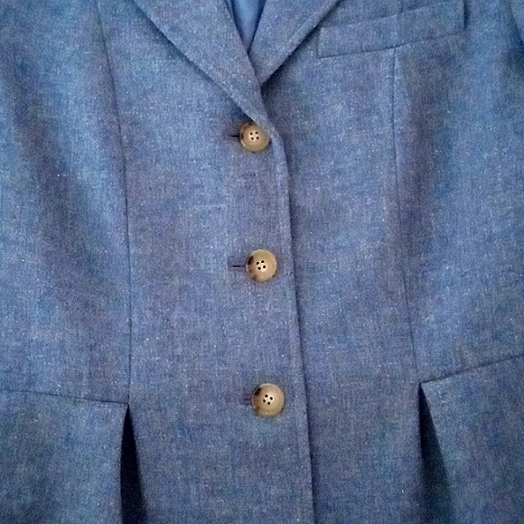 Jacket Woman's 12 Blue Heathered Wool - Picture 2 of 8